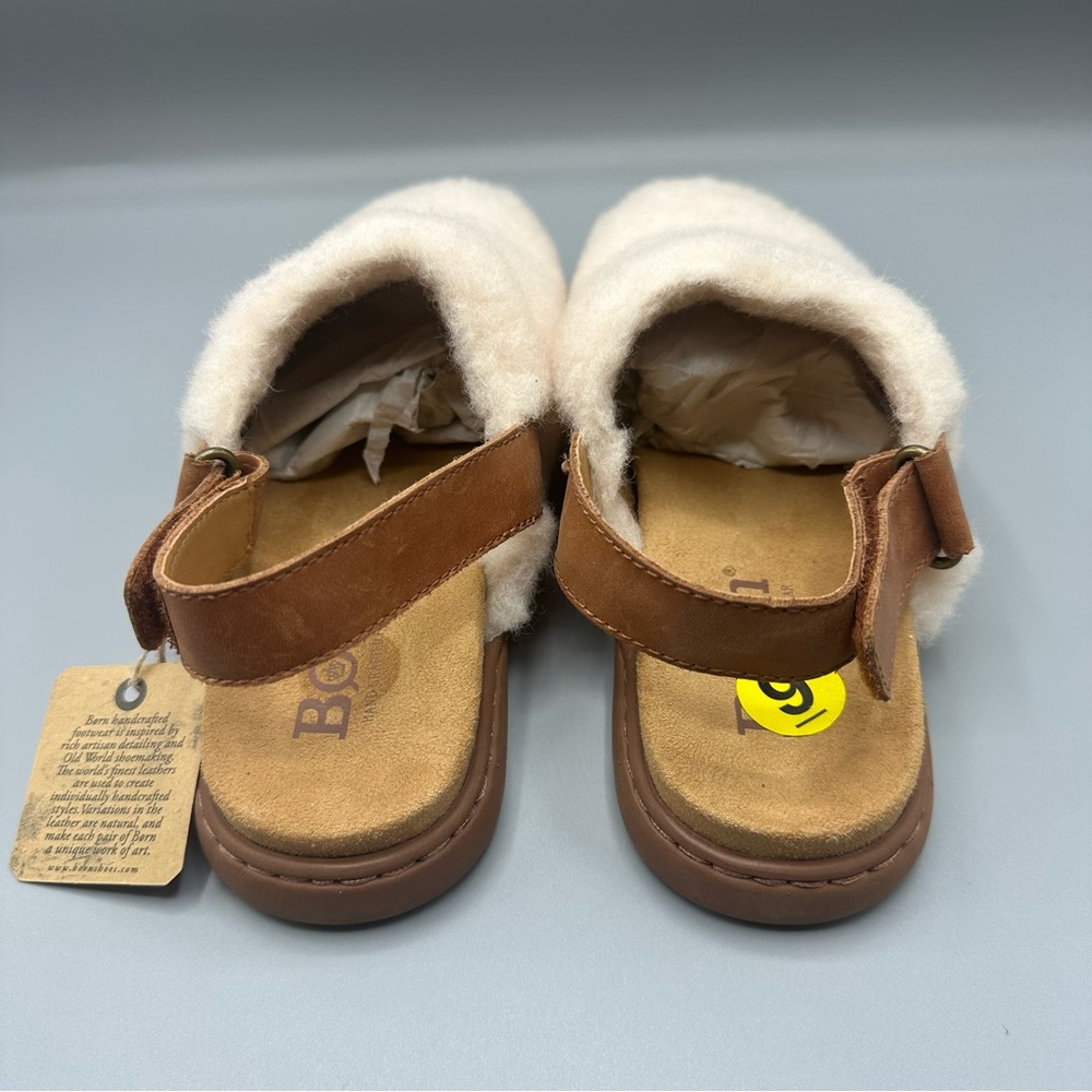 Born Handcrafted Shearling Mules Flats Casual Slingback Shoe Slippers Clog Sz 9 - Picture 4 of 9